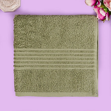 Soft Samantha Yüz Havlusu - Haki - 50x100 cm