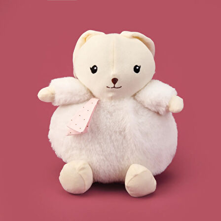 Soft Tombul Tavşan Figürlü Yastık - Bej - 26x30 cm