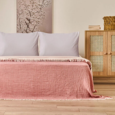 Soft Hevin Çift Kişilik Yatak Örtüsü - Kiremit - 220x240 cm