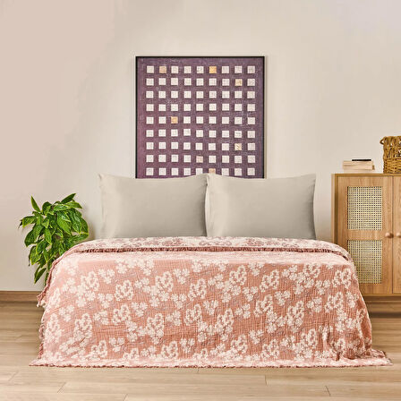 Soft Belloria Çift Kişilik Yatak Örtüsü - Kiremit - 220x255 cm