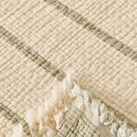 Soft Serena Çift Kişilik Yatak Örtüsü - Ekru / Haki - 230x250 cm