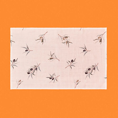 Soft Müslin Zeytin Desenli Kurulama Bezi - Beyaz - 40x60 cm