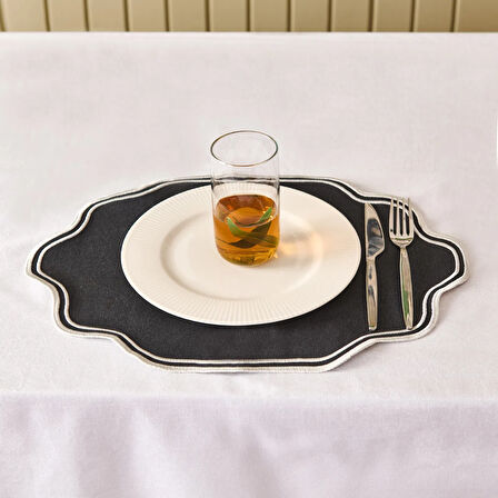 Soft Elegant Amerikan Servis - Siyah - 30x50 cm