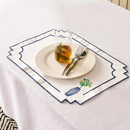 Soft Lime Amerikan Servis - Beyaz - 30x50 cm