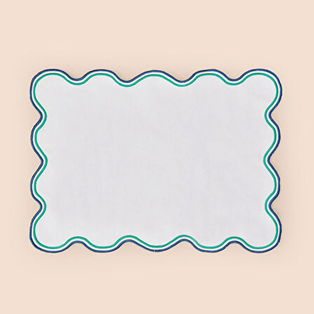 Soft Nonna Amerikan Servis - Yeşil / Mavi - 30x50 cm