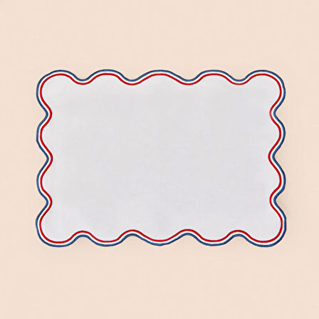 Soft Nonna Amerikan Servis - Mavi / Kırmızı - 30x50 cm