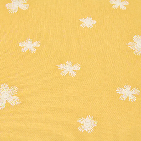 Soft Granny Summer Çiçek Nakışlı Kırlent - Hardal - 45x45 cm