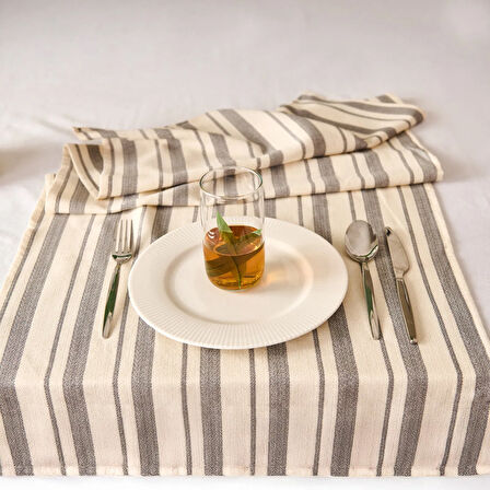 Soft Alno Runner - Ekru / Antrasit - 50x140 cm