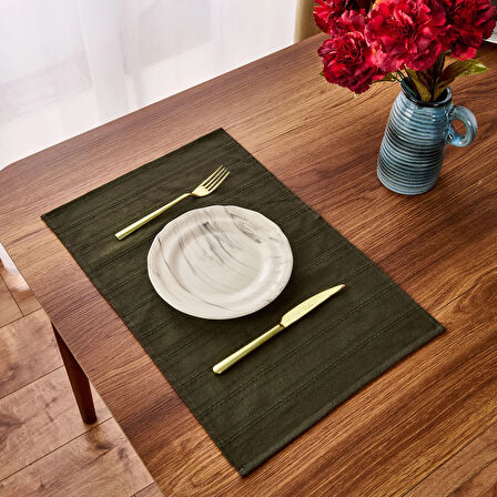Soft Breeze 2'li Amerikan Servis - Haki - 30x50 cm