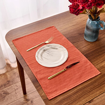 Soft Earthy 2'li Amerikan Servis - Kiremit - 30x50 cm