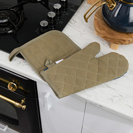 Soft Fırın Eldiven Tutaç Seti - Yeşil / Lacivert