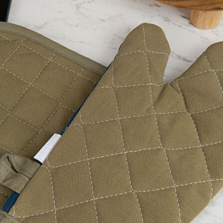 Soft Fırın Eldiven Tutaç Seti - Yeşil / Lacivert