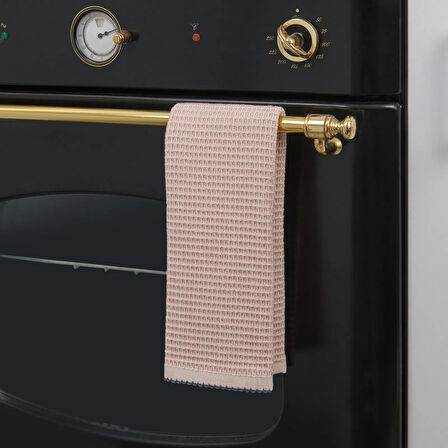 Soft Waffle Mutfak Havlusu - Pembe - 30x50 cm