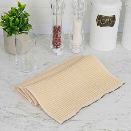Soft Waffle Mutfak Havlusu - Sarı - 30x50 cm