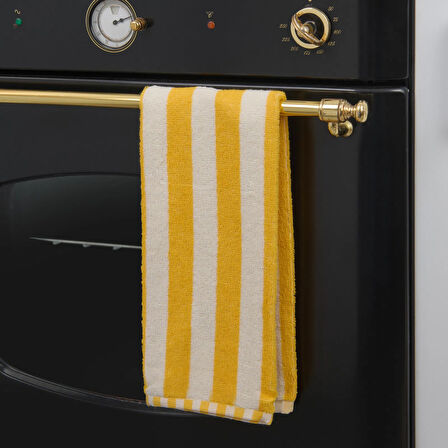Soft Stribet Mutfak Havlusu - Ekru / Sarı - 40x66 cm