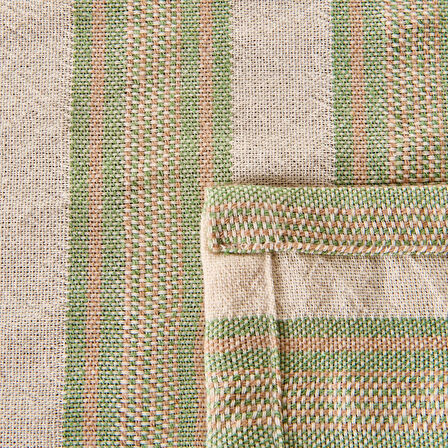 Soft Freya 2'li Amerikan Servis - Yeşil / Ekru - 35x50 cm