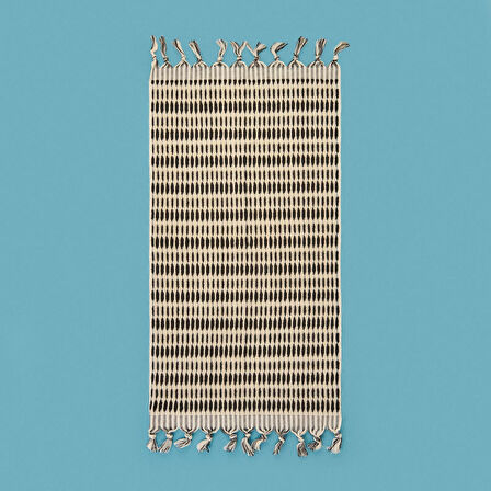 Soft Greta Yüz Havlusu - Ekru / Siyah - 50x90 cm