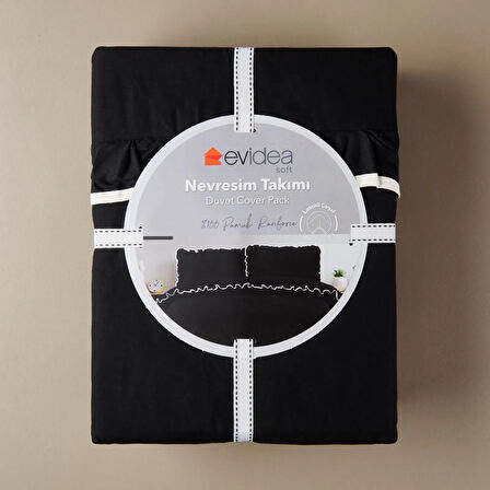 Soft Noirelle Çift Kişilik Nevresim Takımı - Siyah