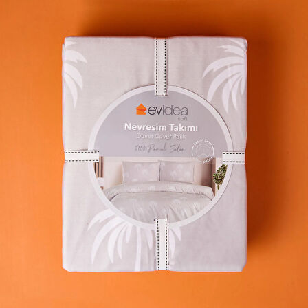 Soft Palmia Çift Kişilik Nevresim Takımı - Bej