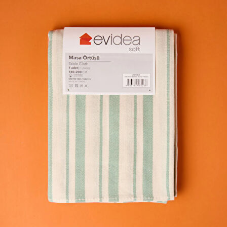 Soft Alno Masa Örtüsü - Ekru / Yeşil - 140x200 cm