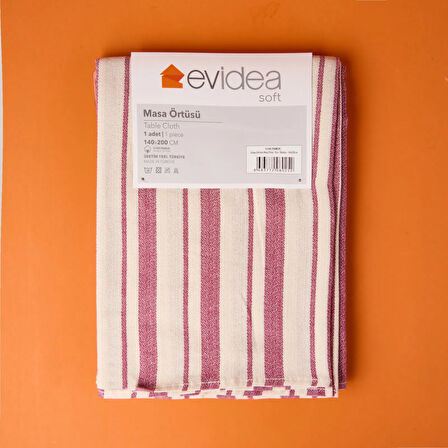 Soft Alno Masa Örtüsü - Ekru / Mürdüm - 140x200 cm