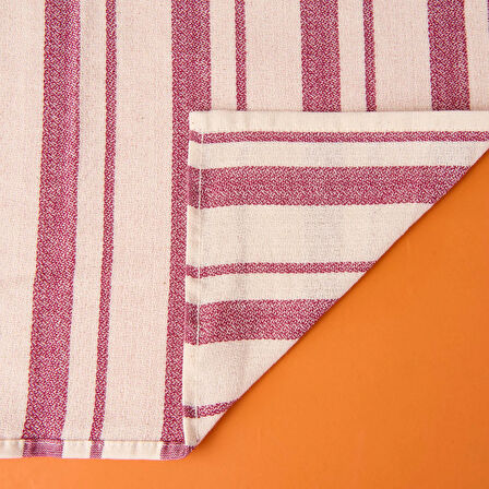 Soft Alno Masa Örtüsü - Ekru / Mürdüm - 140x200 cm