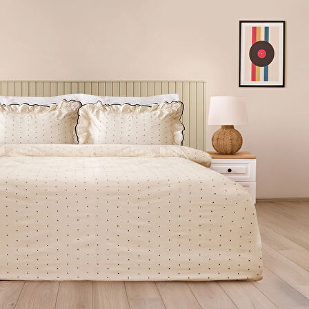 Soft Volute Çift Kişilik Nevresim Takımı - Krem