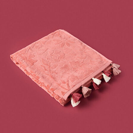 Soft Granny Summer Flos Yüz Havlusu - Gülkurusu - 50x90 cm