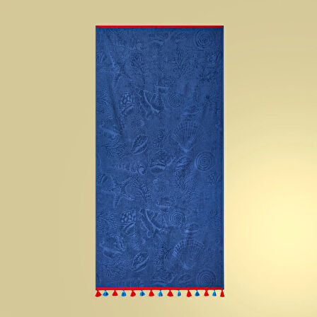 Soft Seashell Plaj Havlusu - Lacivert - 70x140 cm