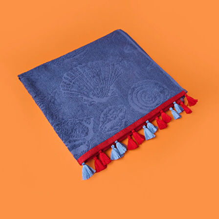 Soft Seashell Plaj Havlusu - Lacivert - 70x140 cm