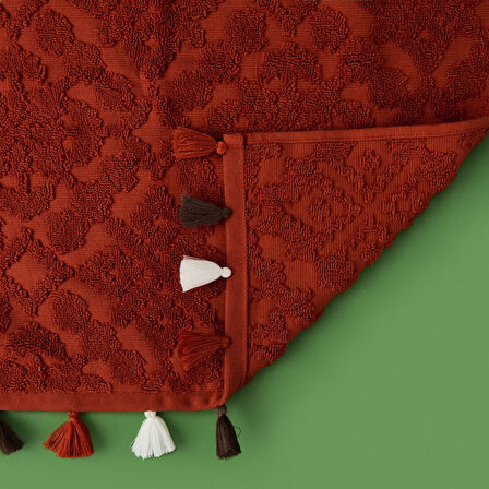 Soft Earthy Hues Juan Yüz Havlusu - Kiremit - 50x90 cm