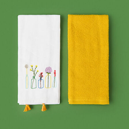 Soft Flo 2'li Mutfak Havlusu - Renkli - 40x60 cm