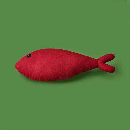 Soft Balık Figürlü Yastık - Kırmızı - 40x16 cm