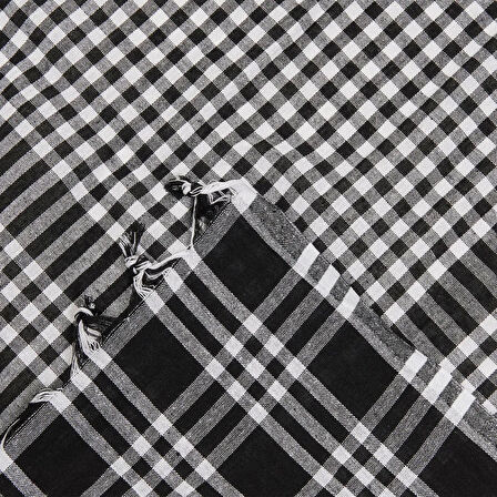 Soft Ekoseli Piknik Örtüsü - Siyah - 165x165 cm