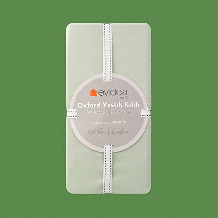 Soft Basic Oxford 2'li Yastık Kılıfı - Yeşil - 50x70 cm