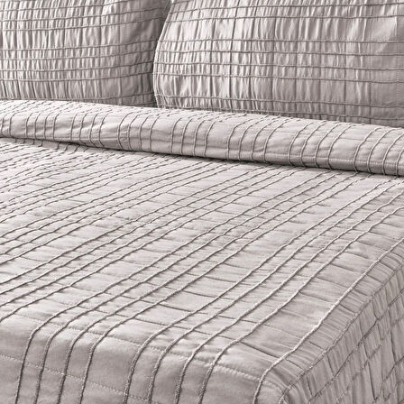 Soft Elit Çift Kişilik Yatak Örtüsü Seti - Gri - 200x230 cm