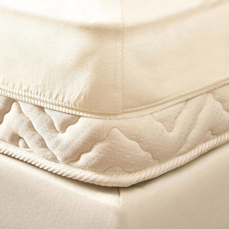 Soft Basic Çift Kişilik Lastikli Çarşaf - Ekru - 180x200 cm