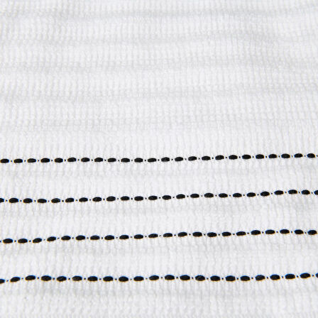 Soft Püsküllü El Havlusu - Beyaz / Siyah - 30x50 cm