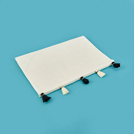 Soft Thea Püsküllü El Havlusu - Beyaz - 30x40 cm