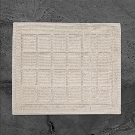 Soft Kare 2'li Banyo Paspası - Ekru - 60x100 cm + 50x60 cm