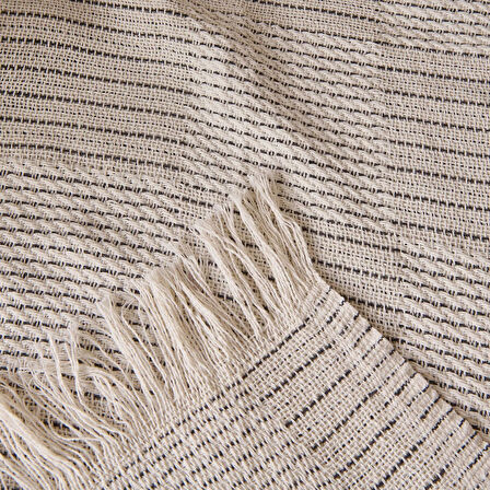 Soft Nemo Koltuk Şalı - Ekru / Antrasit - 180x220 cm