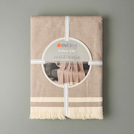 Soft Dalinda Koltuk Şalı - Kahverengi - 170x230 cm