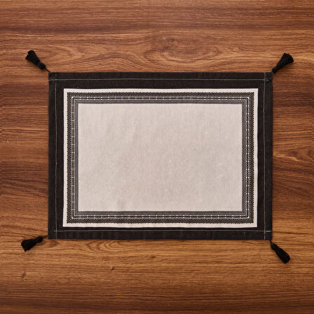 Soft Ethnic 2'li Amerikan Servis - Beyaz - 35x55 cm