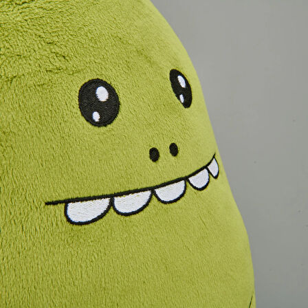 Soft Dinozor Figürlü Yastık - Yeşil - 30x33 cm