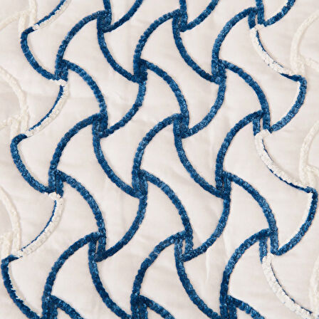 Store Adriel Çift Kişilik 3 Parça Yatak Örtüsü Seti - İndigo