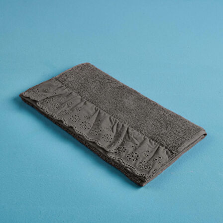 Soft Fırfırlı El Havlusu - Antrasit - 30x50 cm