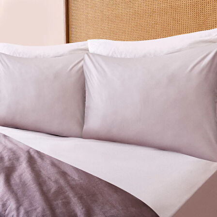 Soft Çift Renkli Çift Kişilik Nevresim Takımı - Bej / Taş