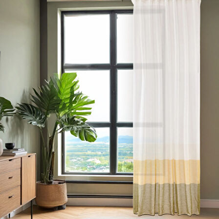 Soft Sarı Yoğunluklu Fon Perde - Renkli / Sarı - 140x270 cm