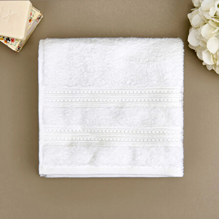 Soft Lapa Yüz Havlusu - Beyaz - 50x90 cm