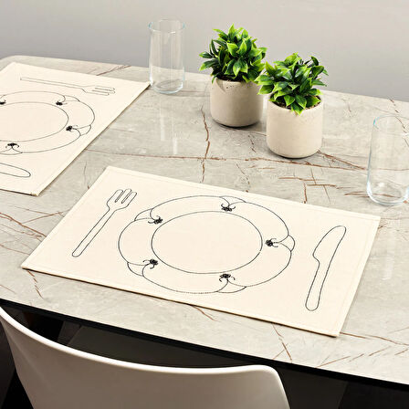 Soft Senem 2'li Amerikan Servis - Bej - 45x30 cm